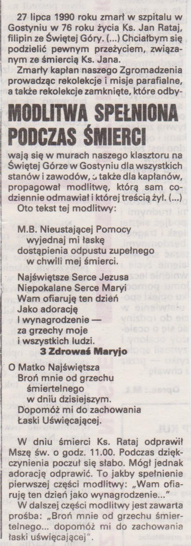 Modlitwa w czasie śmierci...