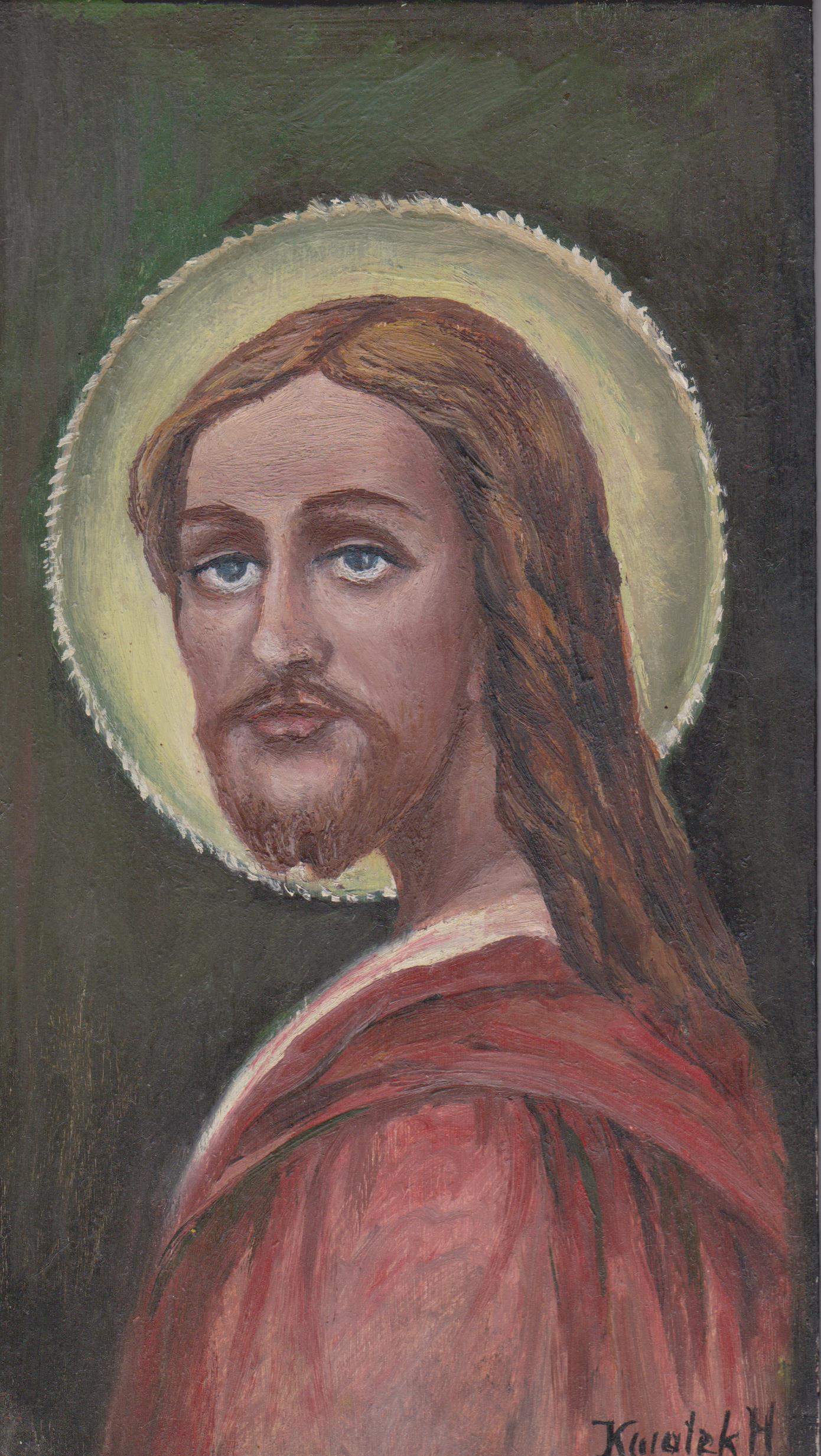 Jezus namalowany na desce
